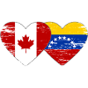 Drapeau Canada Venezuela coeur utilisé