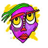 Buntes Surreal-Gesicht Kunstwerk
