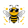 Funny bee with sunglasses