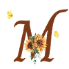 Letter m sunflower butterfly