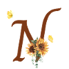 Letter n sunflower butterfly