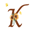 Letter k sunflower butterfly