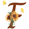 Lettre f tournesol papillon
