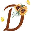 Letter d sunflower butterfly