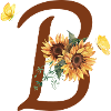 Lettre b tournesol papillon