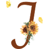 Lettre j tournesol papillon