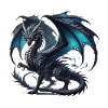 Mythical Black Dragon Battle Scene