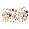 Vilde blomstereng – naturlige akvarelblomster