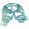 Rock climbing harness with quickdraws