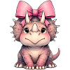 Coquette Bow Triceratops Dinosaur Pink