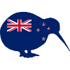 Neuseeland-Flagge in Kiwi-Form