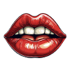Mouth with red lips