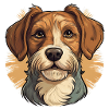 Dog in comic retro style