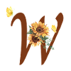 Letter w sunflower butterfly