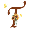 Lettre t tournesol papillon