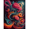 psychedelic hippies design 70th