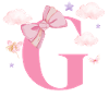 Lettre g rose nuages