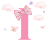Letter i pink clouds