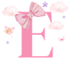 Lettre e rose nuages