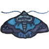 Blue moth – unique embroidered pattern
