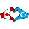 Canada Uyghur Flag Heart Shape
