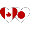 Canada Japan Flag Heart