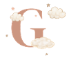 Lettre g nuages étoiles