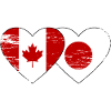 Canada Japan Flag Heart Used