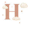 Lettre h nuages étoiles