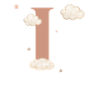 Lettre i nuages étoiles