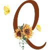 Lettre q tournesol papillon