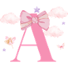 Lettre a rose nuages