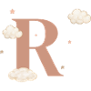 Lettre r nuages étoiles
