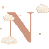 Lettre n nuages étoiles