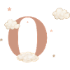 Lettre o nuages étoiles