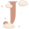 Lettre j nuages étoiles