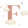 Lettre f nuages étoiles