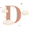 Lettre d nuages étoiles