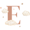 Lettre e nuages étoiles