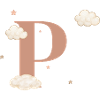 Lettre p nuages étoiles
