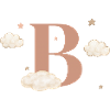 Lettre b nuages étoiles
