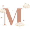 Lettre m nuages étoiles