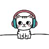 Cute Cat with Headphones Doodle