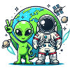 Alien astronauts in space