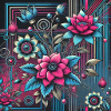 Neon Blossom – Retro-Futuristic Flowers