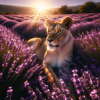Lioness in Lavender Fields