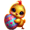 Easter chicks with egg