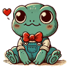 cute frog with heart