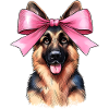 Coquette Bow German Shepherd Mom Pink Ribbon