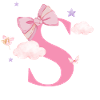 Lettre s rose nuages